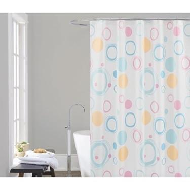 Imagem de Box Banheiro, Cortina Box 180cm X 160cm com Ganchos Impermeável - Antimofo, Cortina Banheiro, Resistente(Círculos Coloridos)