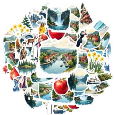 Imagem de 50 peças de adesivos paisagísticos arquitetura natureza viagem aventura pacote de adesivos de brinquedo ilustração encantadora adesivos para notebook bagagem celular copo laptop bagagem scrapbook