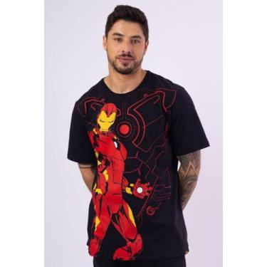 Imagem de Camiseta Marvel Homem de Ferro Peitoral - Piticas, 12, Preto, Unissex