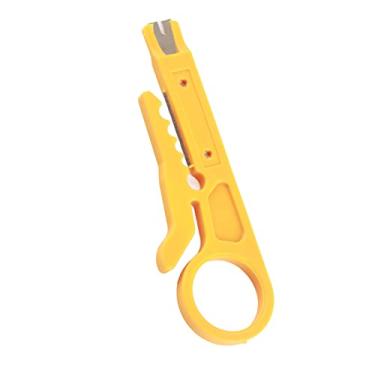 Imagem de SUNGOOYUE Mini Descascador de Fios para Cabo de Dados CAT5, CAT5e, CAT6 e Tubo PTFE de Impressora 3D, ABS Amarelo, Design Portátil, Pacote Com 5