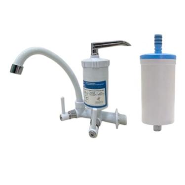 Imagem de Torneira com Filtro de Cozinha Tubo Anzol Branca + Refil Carvão Ativado Premium (Branca)