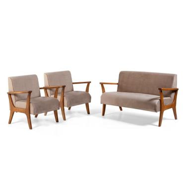 Imagem de Conjunto De Bancos Cléo Marrom Claro