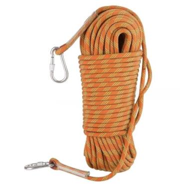 Imagem de Corda de Segurança de Escalada Robusta, Cordão de Resgate de Rapel de Rock Montanha, Ideal para Atividades Ao Ar Livre, 30m/98,4ft, 12mm/0,5in (Laranja)