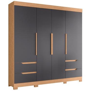 Imagem de Guarda Roupa Casal Vivacce 4 Portas E 4 Gavetas Freijó-titanium - Móveis Albatroz Freijó-titanium