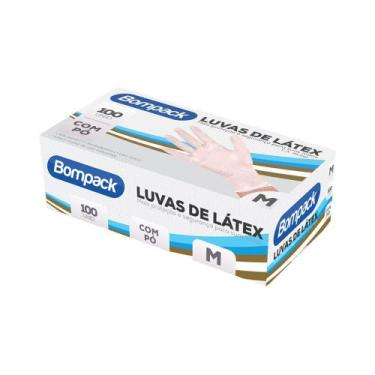 Imagem de Luva de Latex Bompack com Pó 100 Unidades M