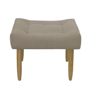 Imagem de Puff Banqueta Decorativo Pés Madeira Cappuccino