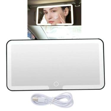 Imagem de Espelho de Carro Quebra Sol Maquiagem Led 3 Cores Sem Fio Iluminaçao I