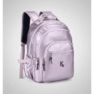 Imagem de Mochila Kika Feminina Escolar Tactel Metalizada Com Chaveiro - D Prese