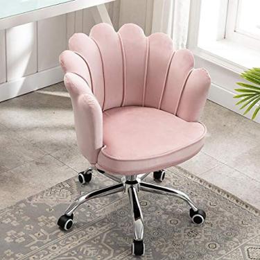 Imagem de Cadeira de escritório, cadeira de jogos, cadeira de computador, cadeira ajustável de pétala para penteadeira, sala de estar, quarto, cadeira de veludo para escritório, cadeira ergonômica de maquiagem