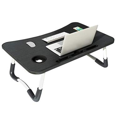 Imagem de Mesa lateral em forma de C sala de estar portátil mesa de cama dobrável dormitório doméstico multifuncional mesa preguiçosa simples mesa de computador mesa de estudante (duas cores opcional) 70 x 48 x