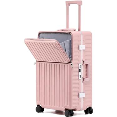 Imagem de Mala, bolsa de transporte, mala com porta USB para carregamento, roda giratória, travada, leve, ultraleve, pequena, rodízio duplo, viagem, viagem de negócios, (cor: D, tamanho: 50,8 cm), a (b 24LL/A,