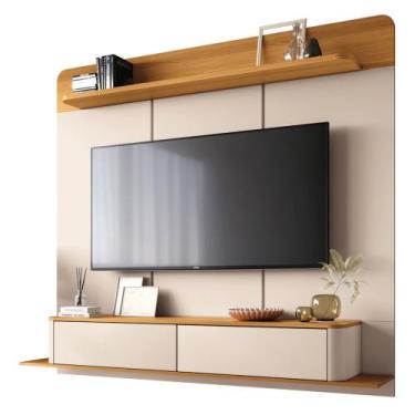 Imagem de Painel TV 70 Pol 180cm Bancada Suspensa Gava H01 Off/Cinamomo - Mpozen