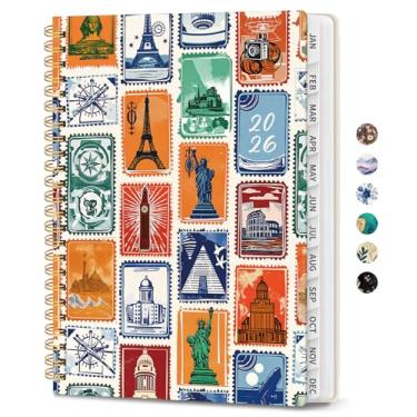 Imagem de Agenda 2026, agenda semanal e mensal para mulheres, janeiro de 2026 a dezembro de 2026, agenda de calendário de capa dura 2026 com abas, bolso interno, encadernação espiral, perfeita para escritório