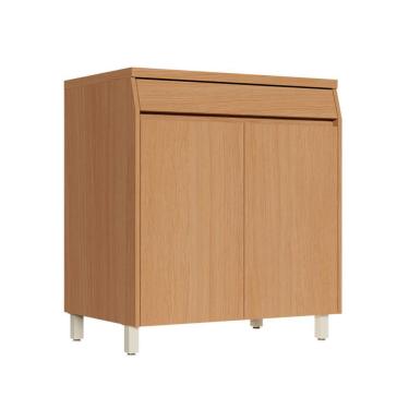 Imagem de Balcão de Cozinha com Tampo Simone Mendes 100% MDF 2 Portas 1 Gaveta Carvalho