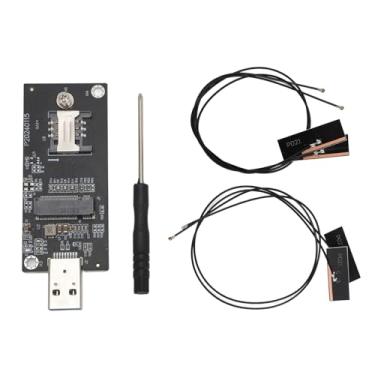 Imagem de Placa adaptador de rede Ethernet, NGFF M.2 KeyB para USB3.0 4G 5G WWAN adaptador de módulo com slot SIM, para, Wince, Linux, OS X (4 antenas)