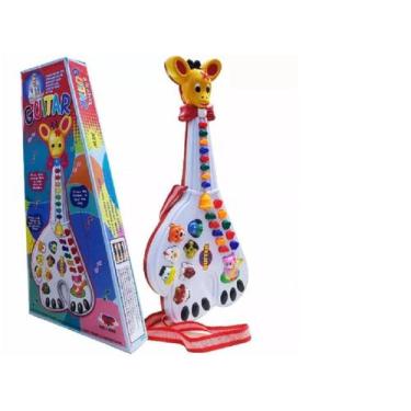 Imagem de Guitarra Musical Infantil Girafa 26 Teclas Sons E 10 Músicas - Toys