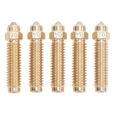 Imagem de Hilitand Bicos Bimetálicos de 5 Unidades, Conjunto de Bicos de Aço Endurecido de Latão 0,2 Mm 0,4 Mm 0,6 Mm para Impressão Em Fibra de Carbono, Com Alta Taxa de Fluxo e à Prova de Calor