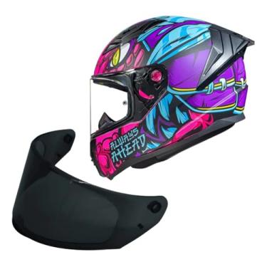 Imagem de Kit Capacete Moto Ls2 FF810 Vigo Drillox Roxo + Viseira Fume (58)