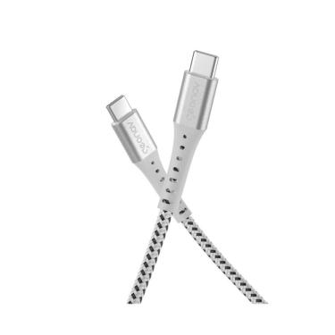 Imagem de Cabo USB 2.0 Tipo C Nylon Trancado Branco 1,20m Geonav