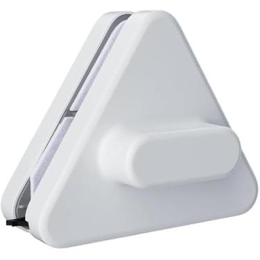 Imagem de LAOGUATON Limpador magnético de janela de carro para para-brisa, ferramenta magnética de limpador de para-brisa, limpador de vidro de dupla face, forma triangular, branco (vidro 3-10 mm)