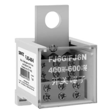 Imagem de 1 bloco distribuicao 6 furos fj6g-400-9 para disjuntor caixa moldada l