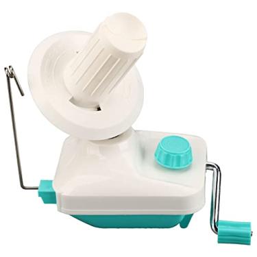 Imagem de CUOFYUNL Enrolador de fio de operação manual verde Enrolador de bola de fio de baixo ruído portátil de metal plástico Enrolador de lã com clipe ajustável