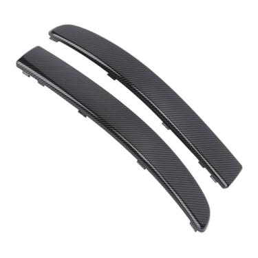 Imagem de aqxreight 1 par de Moldagem do Para-choque Dianteiro Com Acabamento Inferior 735455057 Padrão de Fibra de Carbono Elegantes Tiras de Acabamento Inferior do Para-choque Dianteiro para Números de