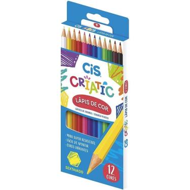 Imagem de Lápis De Cor Sextavado 12 Cores Criatic Cis