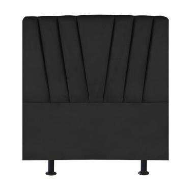Imagem de Cabeceira Estofada De Cama Casal Box 140 Cm Louise Linho Preto