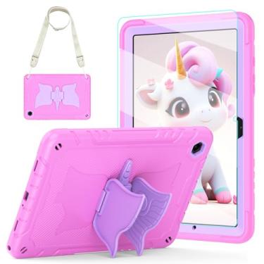 Imagem de TOMORRY Capa infantil para Samsung Galaxy Tab A11 / A9 Plus 11 polegadas 2025/2023 com protetor de tela, suporte giratório de 360° e alça de ombro, suporte para lápis/capa protetora para Tab A11 Plus