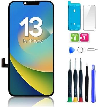 Imagem de bstdianzi Kit de substituição de tela para iPhone 13, tela LCD de 6,1 polegadas, 3D Touch Full HD, kits de reparo de montagem completa, protetor de tela para A2633 A2482 A2631 A2634 A2635 (não para 13
