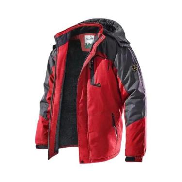 Imagem de Parkas De Inverno Masculinas Em Fleece Grosso Impermeáveis Casaco De E