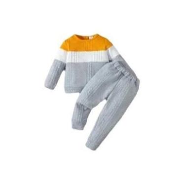 Imagem de Conjunto De Moletom Com Capuz E Calças Em Cores Contrastantes Para Men