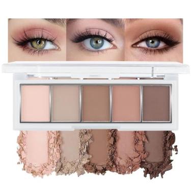 Imagem de 5 cores Matte Nude Paleta de Maquiagem de Sombra Neutro Fosco Creme Smokey Mini Paleta de Sombra Maquiagem para Mulheres Mais Velhas-02
