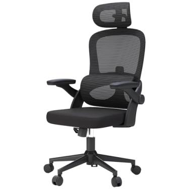 Imagem de SIHOO M102C Cadeira de escritório de malha ergonômica, cadeira de mesa de encosto alto com apoios de braço 3D, suporte lombar para cima e para baixo, cadeira giratória para computador com encosto de