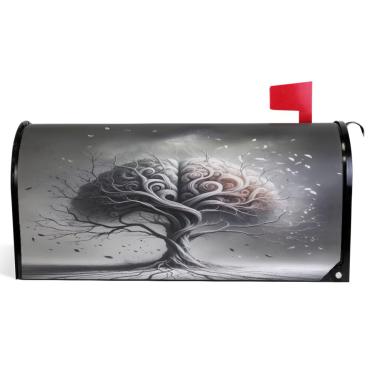Imagem de TSENQUE Capas decorativas para caixa de correio de vinil magnético engraçado árvore cérebro capa de caixa de correio à prova de intempéries decoração de caixa de correio tamanho padrão 52,6 x 45,8 cm