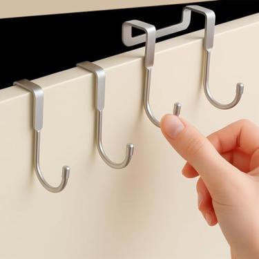 Imagem de Pacote com 2 ganchos de toalha em forma de J, ganchos sobre a porta e armário para cozinha, banheiro e organização de armário