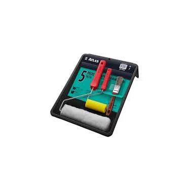 Imagem de Kit de Pintura Atlas 3 a 7 Peças, Profissional Completo com Rolo, Trincha e Bandeja, Parede, Muros (Kit 5 Peças (AT1002))