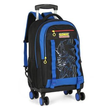 Imagem de Mochila Sonic de Rodas Mala 360 Filme Escolar Juvenil Jogo, Azul