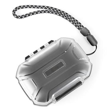 Imagem de CCZ Taichi Capa IEM portátil, resistente à água, caixa rígida de armazenamento de fones de ouvido para fones de ouvido compatível com Moondrop CHU II, KZ ZS10 PRO (cinza)