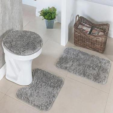 Imagem de Tapete jogo de banheiro 100% antiderrapante 3 peças classic oasis , CI