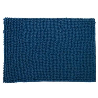 Imagem de Tapete Banheiro 38x58cm Antiderrapante Bolinha Macarrão lavabo casa felpudo box absorvente água(Kit 2,Azul Claro)