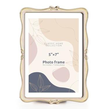 Imagem de Mulumu Porta-retrato de metal, 12 x 18 cm, com frente de vidro de alta definição, ideias para presente de mesa, decoração de casa, laço, dourado e verde