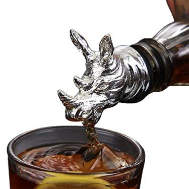 Imagem de Vasconheiros de Vinho Aerador Metal Animal Whiskey Tampão Garrafa com Borracha Silicone Revestimento Retrô Liga Zinco Premium Detachável Fácil Lavar A