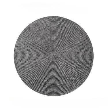 Imagem de Jogo Americano kit 4 ou 6 Peças Mesa Sousplat Cozinha Redondo Jantar Descanso de Prato(Cinza×6)