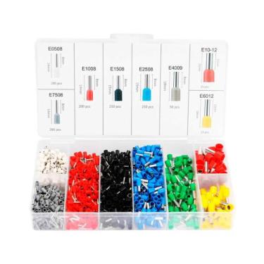 Imagem de Kit Estojo Completo Terminal Tubular Ilhós Cordão Isolado 1200 Unidade