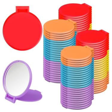 Imagem de Pasonly 100 peças de espelho compacto a granel, mini espelho de 6 cm a granel, pequeno espelho compacto para bolsa, mulheres, meninas, viagens, uso diário, lembrancinhas de festa, presentes (cinco