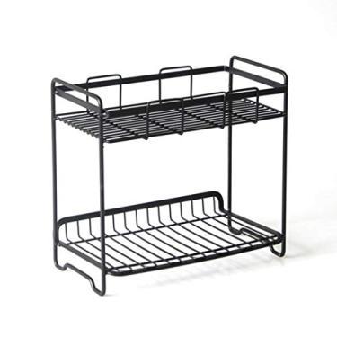 Imagem de Organizador de 2 camadas para temperos, organizador de latas, garrafas, organizador de prateleiras, para casa, cozinha, banheiro, bancada, armazenamento