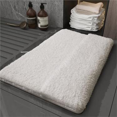 Imagem de Tapete de banheiro, tapete de banho ultra macio e absorvente de água, tapete de porta doméstico, tapete antiderrapante, para piso/banheira de banheiro(Bege,40x60cm)