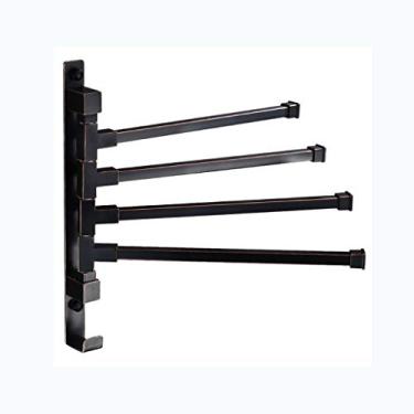 Imagem de Prateleira de banheiro de aço inoxidável + liga de zinco toalheiro deslizante lateral para banheiro barra de toalha montada na parede (com gancho 4 braços 3 braços 2 braços) 0805 (tamanho: 3 fotos) (4